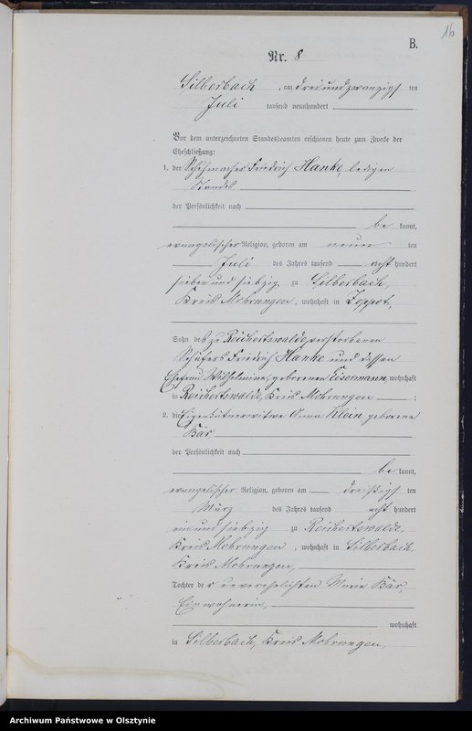 Obraz 18 z jednostki "Heiraths-Neben-Register Nr 1 - 17"