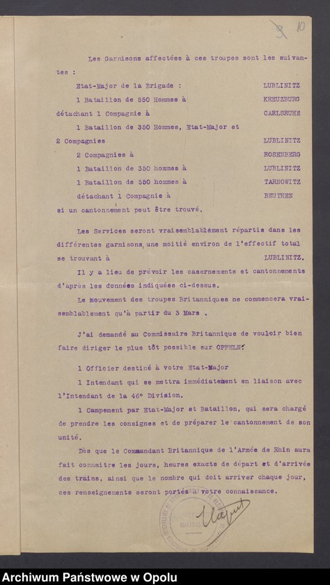 Obraz 13 z jednostki "Entress /Korespondencja wpływająca pochodząca od władz wyższych i jednostek podległych - pisma, instrukcje/ 15.02.-13.04.1921"