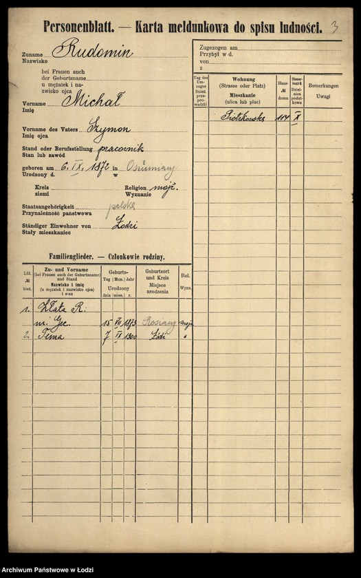 Obraz 5 z jednostki "[Spis ludności Łodzi] Rudolnik-Rupniewski"