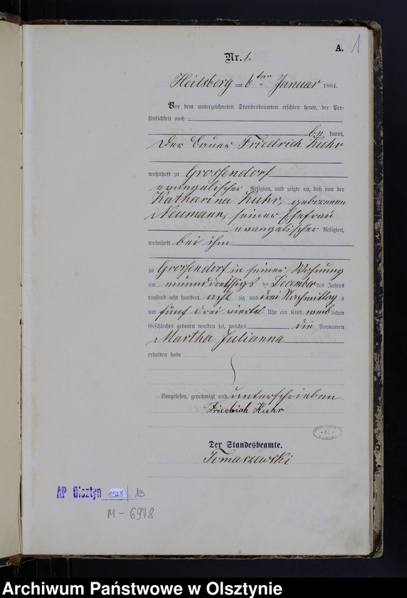 image.from.unit.number "Geburts-Haupt-Register Nr 1 - 150"