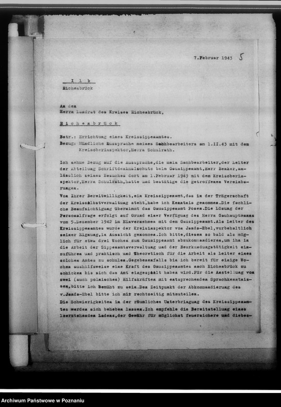 Obraz 9 z jednostki "[Korespondencja w sprawach organizacyjnych i działalności], Kreissippenamt Eichenbrück[/Wągrowiec]"