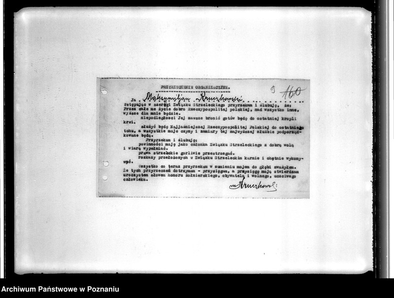 image.from.unit.number "Przyrzeczenia organizacyjne, spisy strzelców i inne pisma o charakterze personalnym Komendy Powiatowej w Koninie"