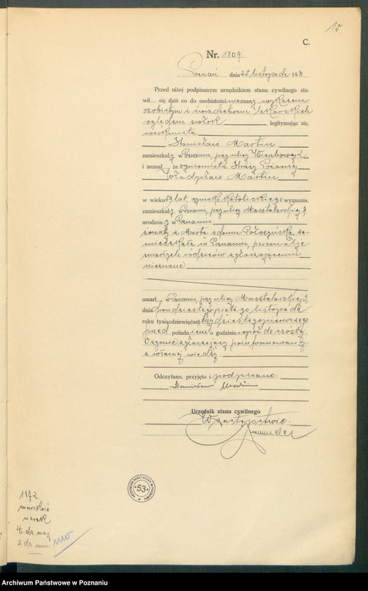 Obraz 17 z jednostki "Księga miejscowa zgonów tom IV [Rejestr główny zgonów]"