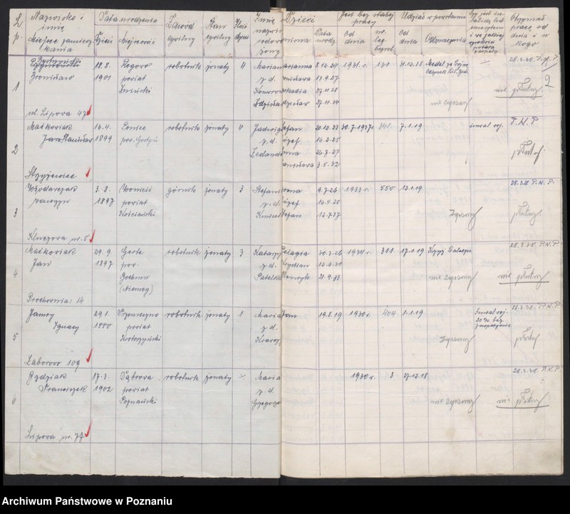 Obraz 4 z jednostki "Ewidencja bezrobotnych członków Związku Powstańców Wielkopolskich Koło Leszno."