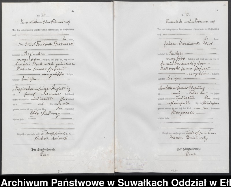 image.from.unit.number "[Geburts-Haupt-Register des Königlichen Preussischen Standes-Amtes Kumilsko Kreis Johannisburg]"
