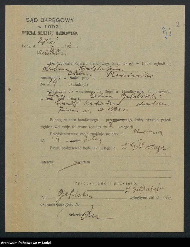 image.from.unit.number "Zalma Goldstein- handel nabiałem"