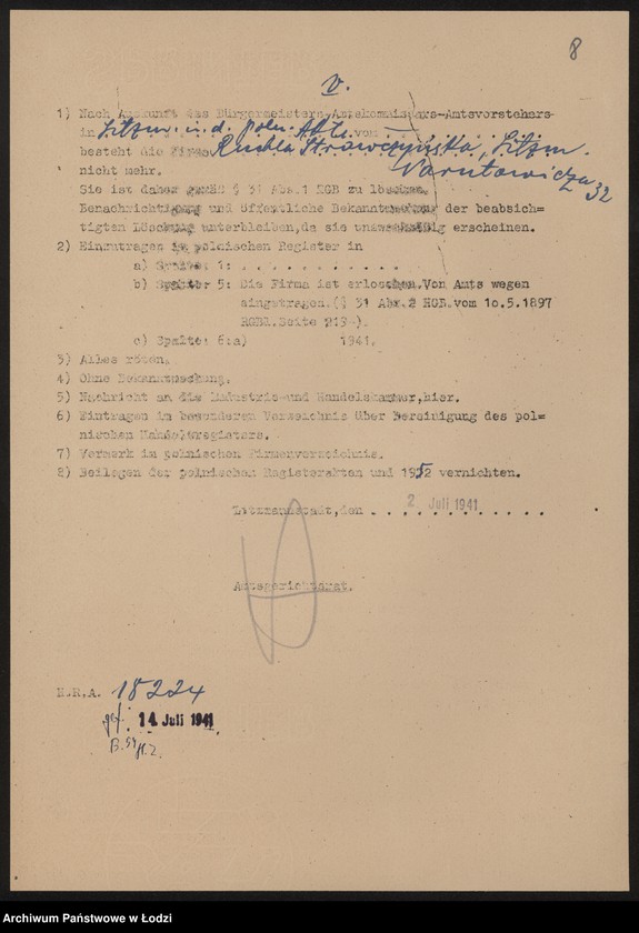 Obraz 10 z jednostki "Chaja Ruchla Strawczyńska – pracownia bielizny i drobna sprzedaż galanterii"