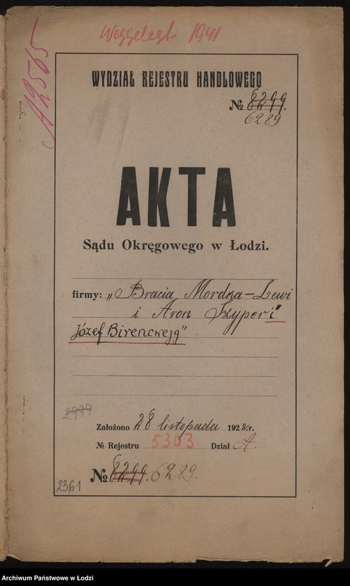 Obraz 2 z jednostki "Bracia Szyper i J. Birencwajg – fabryka i sprzedaż towarów manufakturowych"