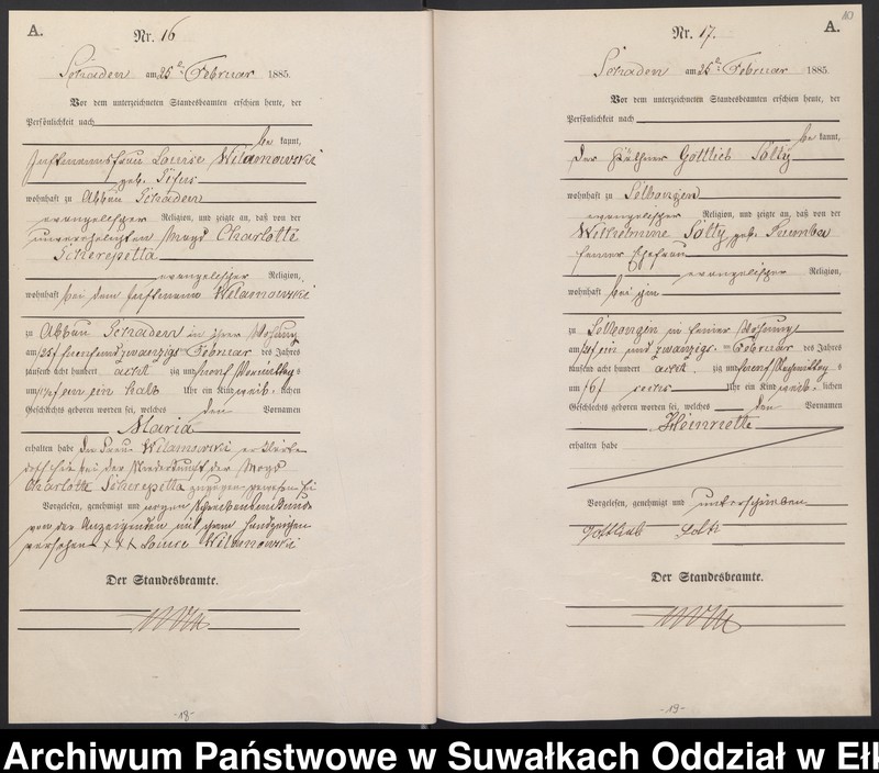 image.from.unit.number "Geburts-Haupt-Register des Königlich Preussischen Standes-Amtes Schaden Kreis Sensburg"