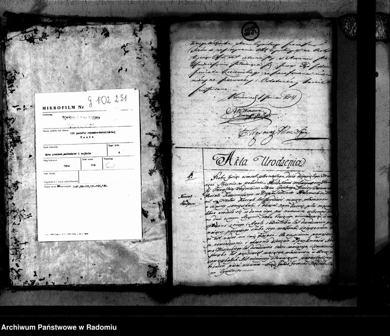 image.from.unit.number "Tczów 1814 [Duplikat akt urodzonych, zaślubionych i zmarłych]"