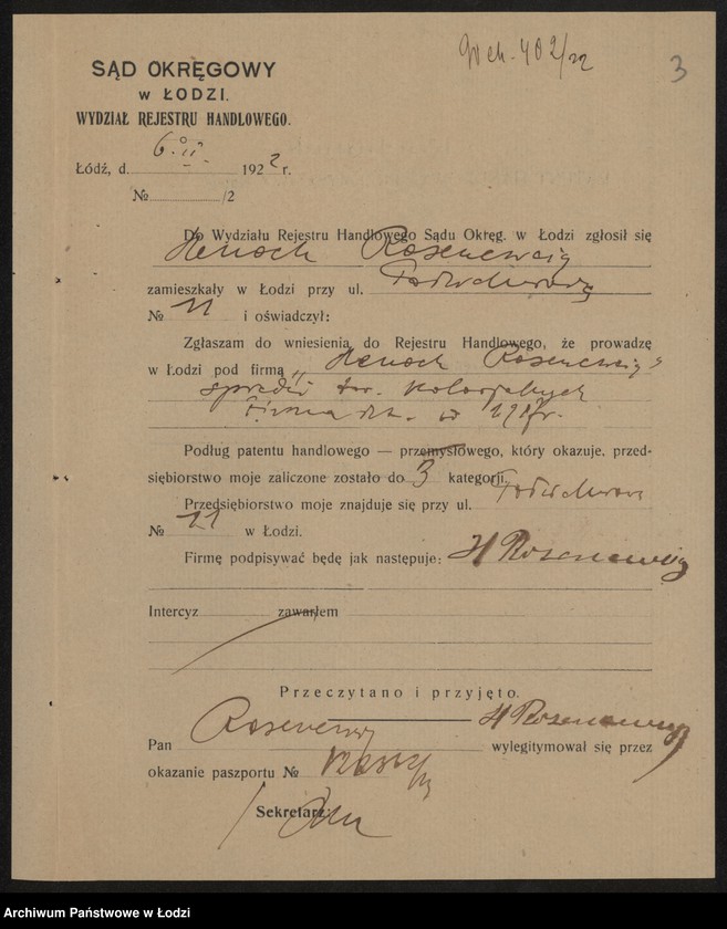 Obraz 5 z jednostki "Henoch Rozencweig- sprzedaż towarów kolonialnych"