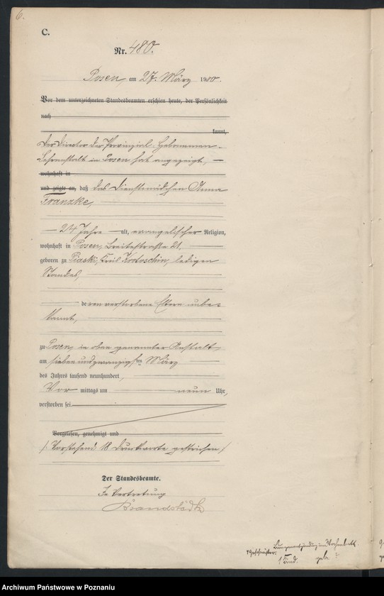 Obraz 9 z jednostki "Księga miejscowa zgonów"