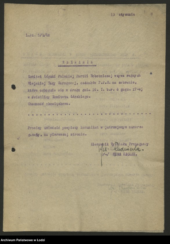 Obraz 5 z jednostki "Komunikaty w sprawie szkolenia międzypartyjnego"