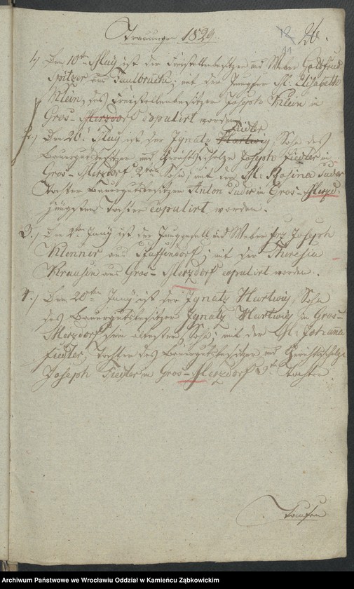 image.from.unit.number "Amtsgericht Schweidnitz Duplicate der Kirchenbücher von Gross Märzdorf"