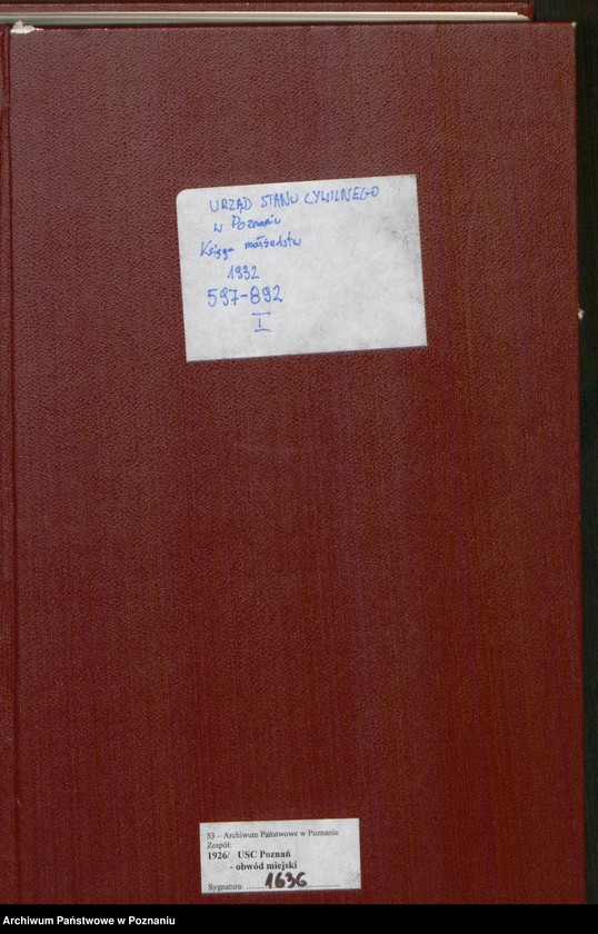 Obraz 2 z jednostki "Księga miejscowa małżeństw tom III [Rejestr główny małżeństw]"