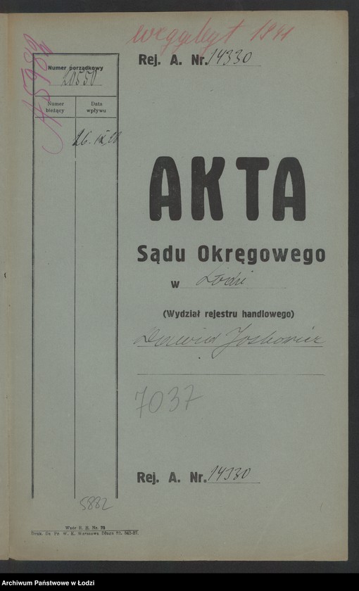 Obraz 2 z jednostki "dawid Joskowicz- drobna sprzedaż nafty i śledzi"