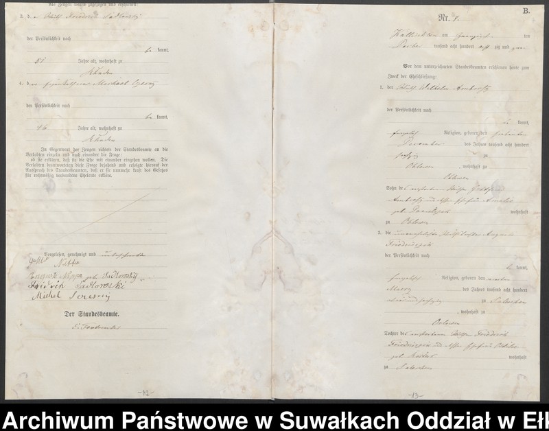image.from.unit.number "[Heiraths-Haupt-Register des Königlich Preussischen Standes-Amtes Kallischken Kreis Johannisburg]"
