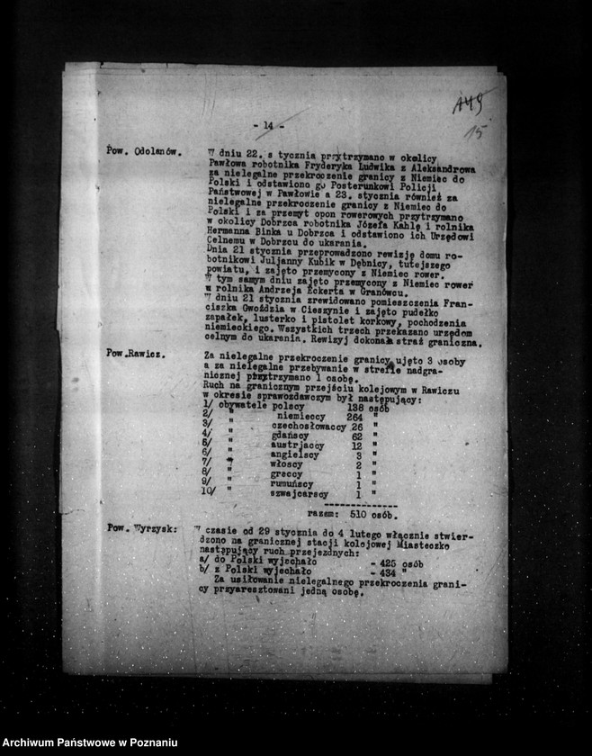 Obraz 19 z jednostki "Sprawozdania sytuacyjne tygodniowe za czas od 1 lutego do 28 lutego 1930 r."