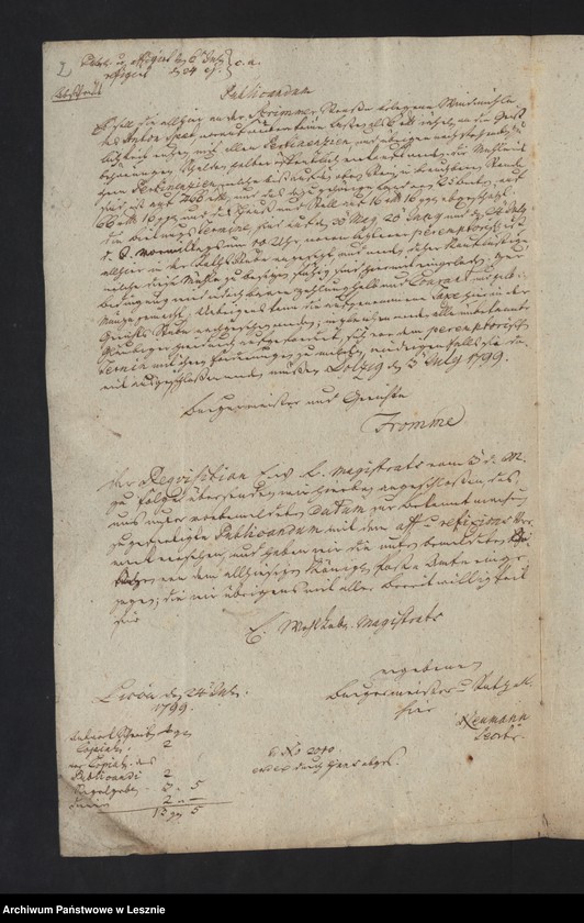 Obraz 4 z jednostki "[Requisition des Magistrats zu Dolzig betr. Publicandum fur die Mullerzunft]"