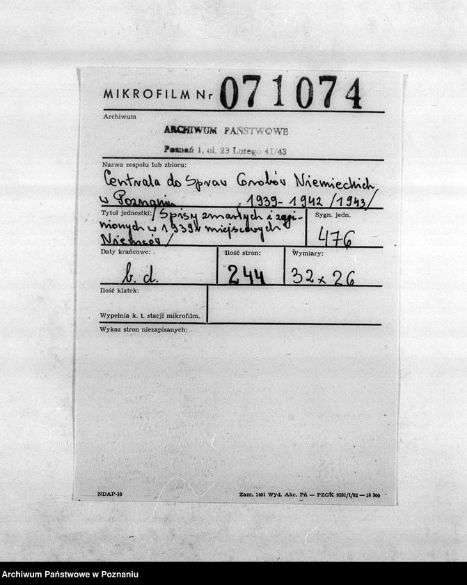 Obraz 2 z jednostki "Spisy zmarłych i zaginionych w 1939 roku miejscowych Niemców"