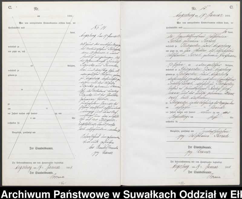 Obraz 12 z jednostki "Sterbe-Neben-Register des Preussischen Standes-Amtes Angerburg Kreis Angerburg"