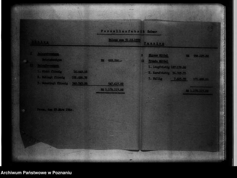 Obraz 16 z jednostki "[Fabryka porcelany w Chodzieży - rachunki i bilanse]."