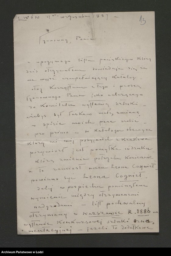 image.from.unit.number "[Akta dotyczące Juliusza Kossaka i jego działalności w "Kole Artystyczno - Literackim"]"