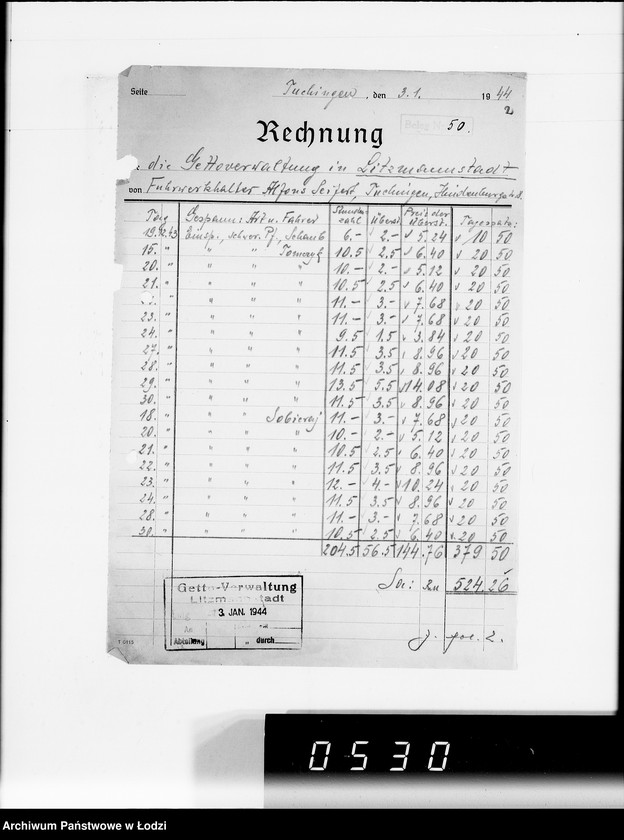 Obraz 5 z jednostki "[Alfons Seifert. Rachunki za dostawy towarów dla Getta]"