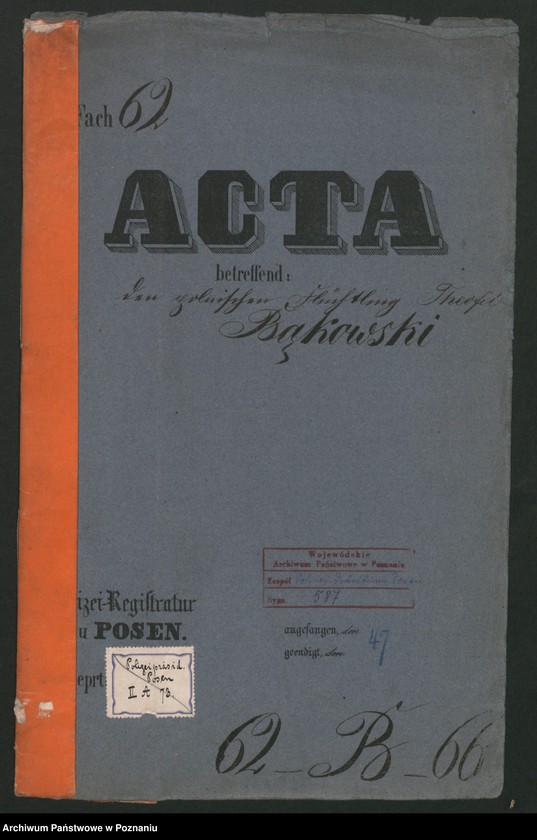 Obraz 2 z jednostki "A. betr. den polnischen Flüchtling Teofil Bąkowski"