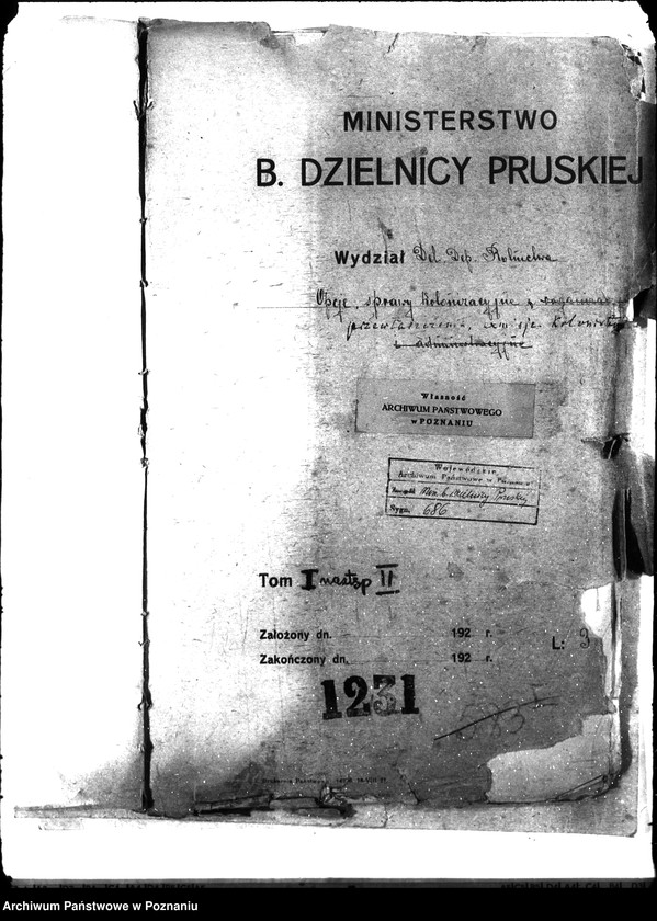 Obraz 4 z jednostki "Opcje, sprawy kolonizacyjne, przewłaszczenia, eksmisje kolonistów [organizacyjne i parcelacyjne]"
