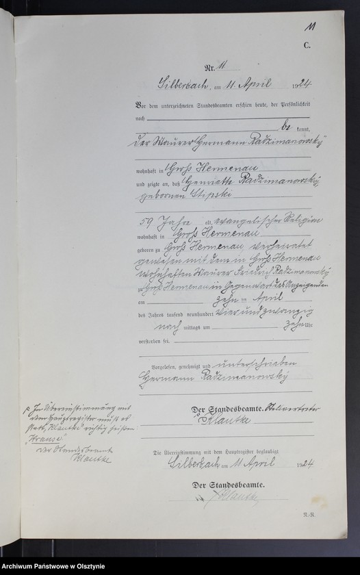image.from.unit.number "Sterbe-Neben-Register Nr 1 - 28"