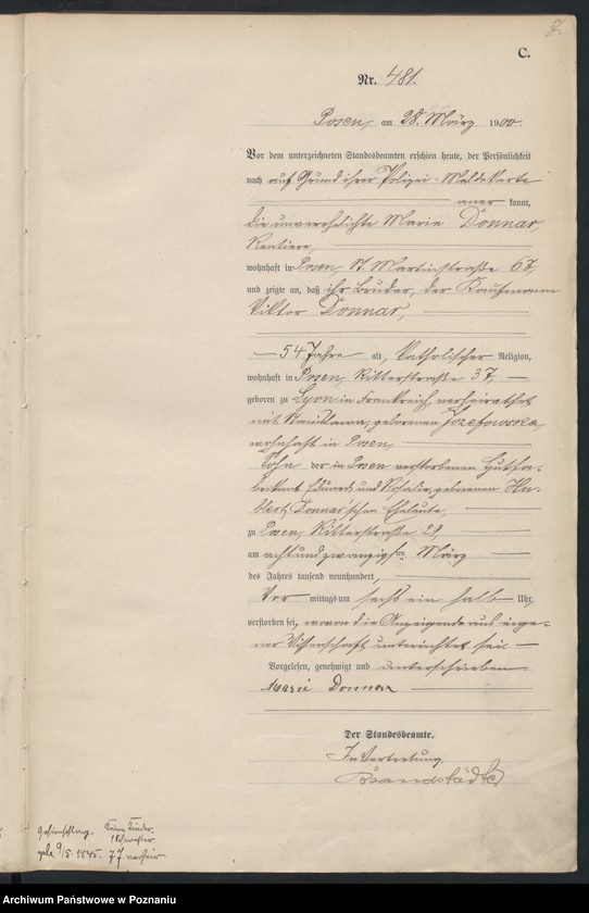 Obraz 10 z jednostki "Księga miejscowa zgonów"