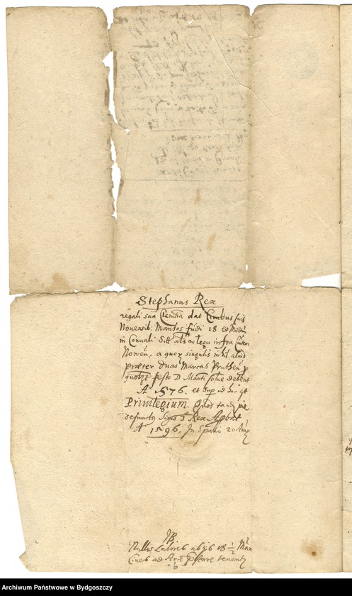 image.from.unit.number "[Przywilej Zygmunta III dla miasta Nowego z roku 1596. Transumpt dokumentu Stefana Batorego z roku 1576 - uwierzytelniony odpis z roku 1626]"