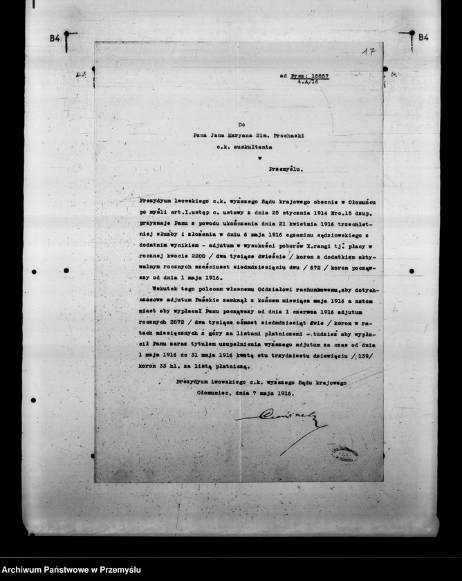 Obraz 16 z kolekcji "Jan Marian Prochazka - prezes Sądu Okręgowego w Przemyślu111"