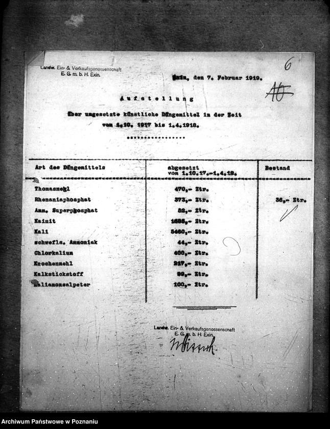 Obraz 10 z jednostki "Sztuczne nawozy zaprzedane w czasie od 1.10.17 - 1.4.1918"