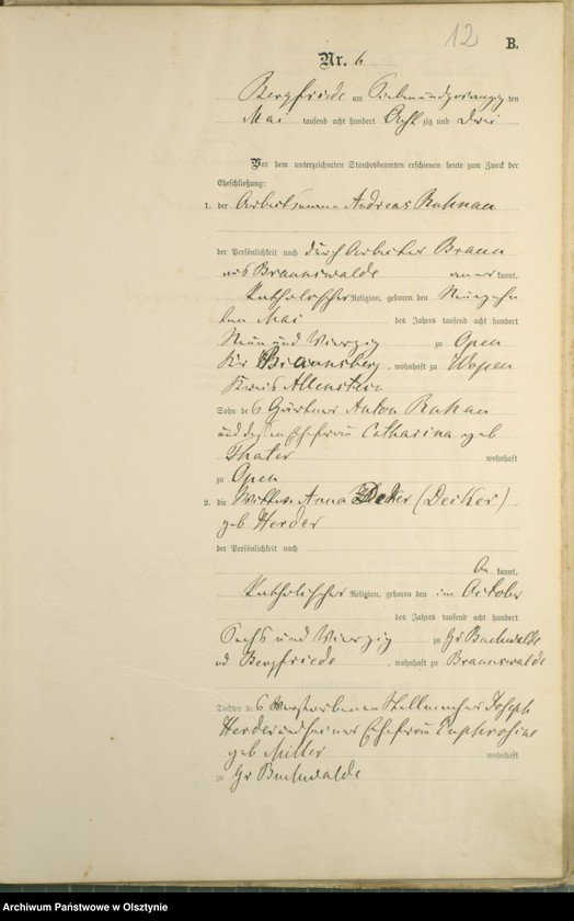 image.from.unit.number "Heiraths-Haupt-Register Nr 1 - 21"