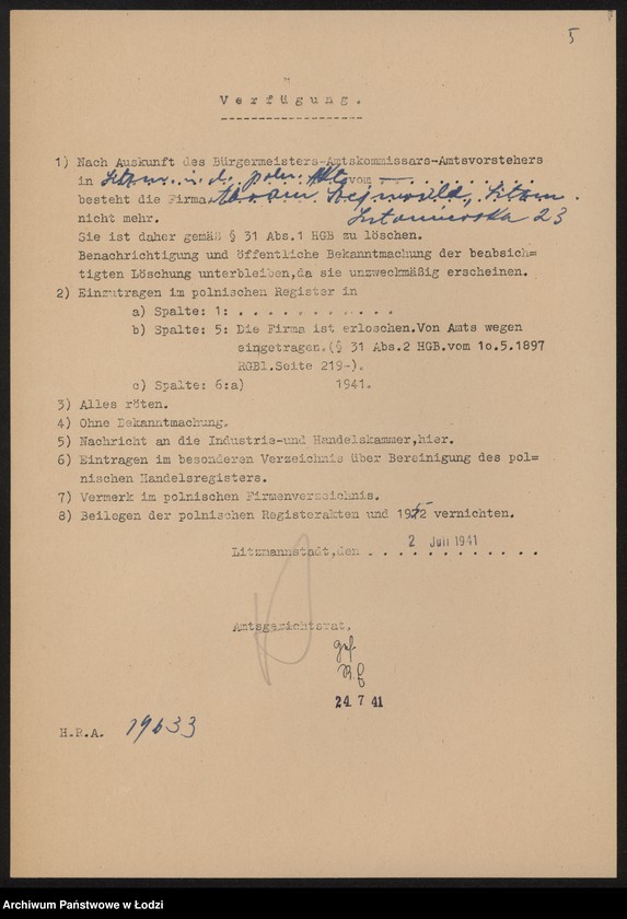 Obraz 7 z jednostki "Abram Szejnwald- sprzedaż wnętrzności bydlęcych"