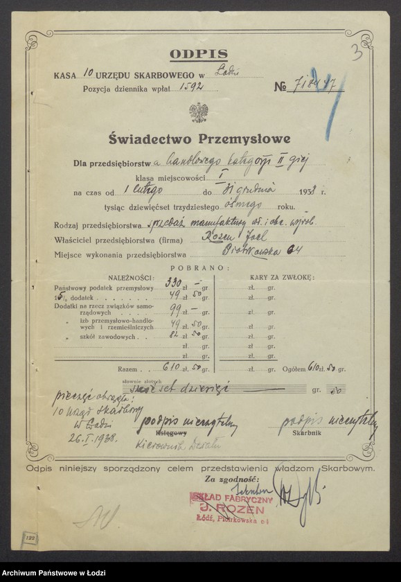 image.from.unit.number "Joel Beniamin Rozen- wyrób towarów włókienniczych"