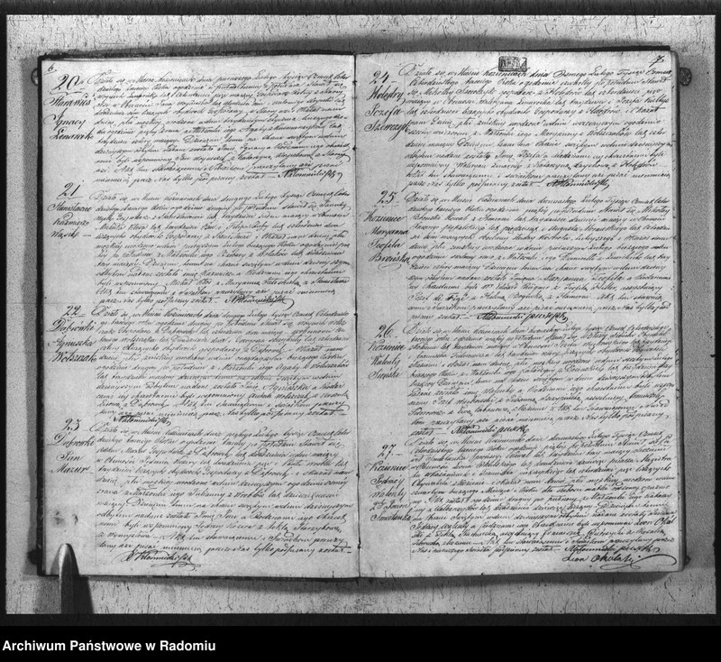 Obraz 6 z jednostki "Duplikat Aktów Cywilno - Religijnych Urodzenia, Zaślubienia i Zejścia Parafii Kozienice Rok 1843 służący"