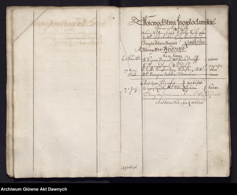 image.from.unit.number "Rejestr różnych dochodów Rzeczypospolitej uchwalonych na sejmie 1654 r."
