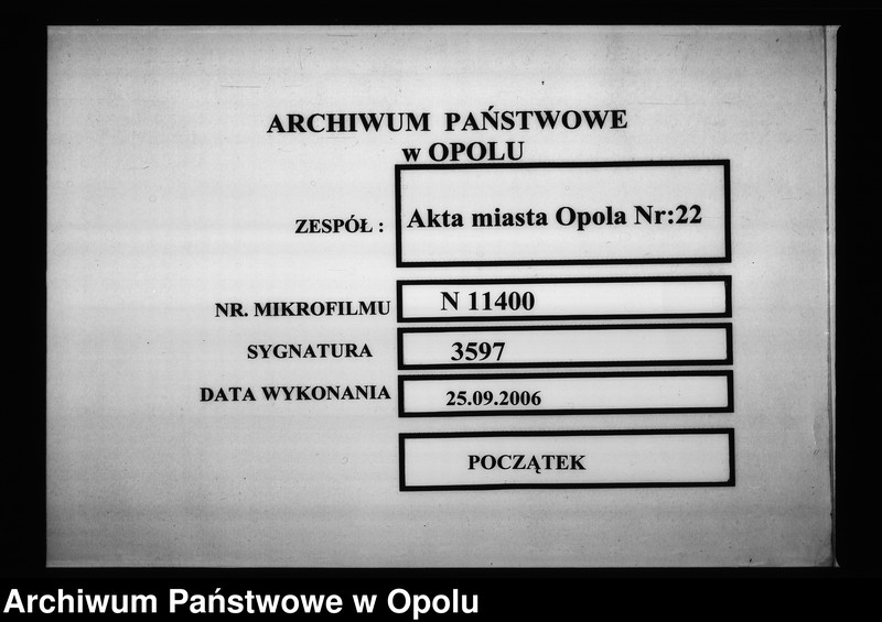 Obraz 1 z jednostki "Acta des Magistrats zu Oppeln von den Fixirten monatlichen Eingaben und der Termins Tabelle"