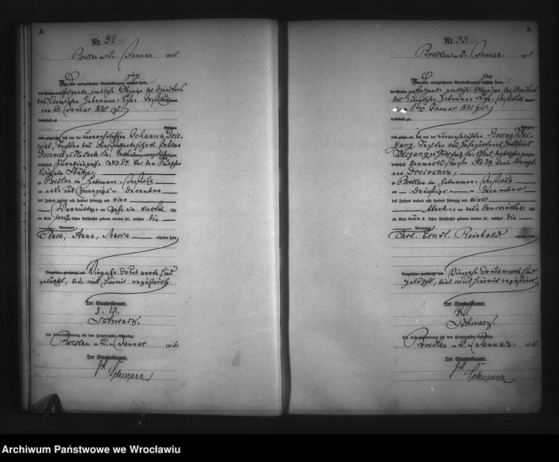 Obraz 19 z jednostki "Geburts-Neben-Register Breslau I 1875 Band 1"