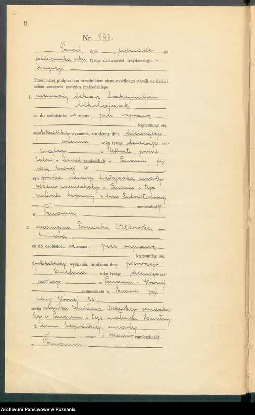 Obraz 4 z jednostki "Księga miejscowa małżeństw tom IV [Rejestr główny małżeństw]"