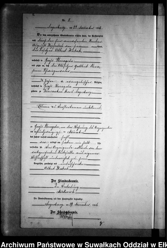 image.from.unit.number "Sterbe-Neben-Register des Preussischen Standes-Amtes Gr. Strengeln Kreis Angerburg"