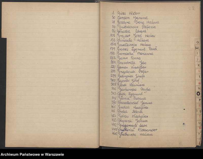 Obraz 18 z jednostki "Skorowidz do akt urodzeń"