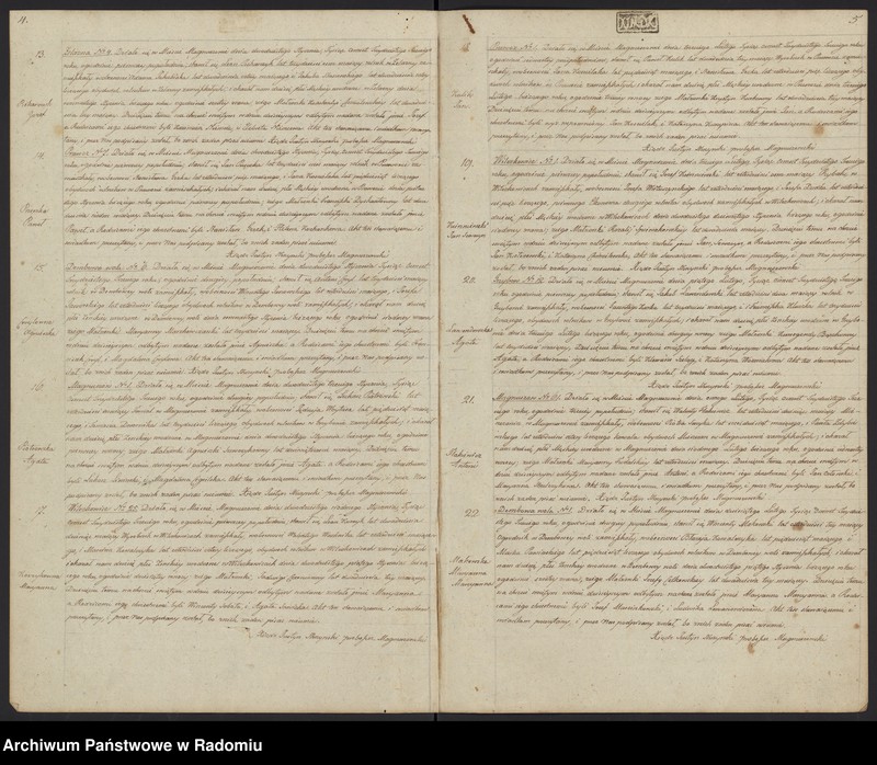 Obraz 5 z jednostki "Duplikat akt religijno cywilnych gminy i parafii Magnuszew służący na rok 1833"