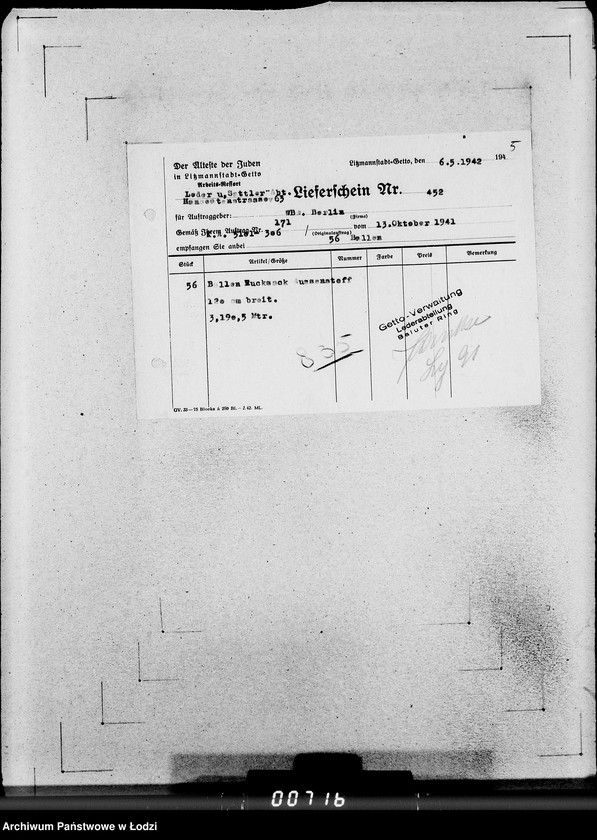 Obraz 9 z jednostki "306 Rucksack. Rücklieferung"