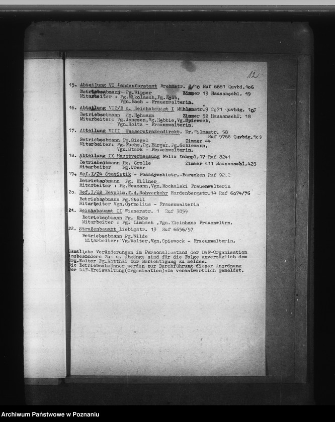 Obraz 16 z jednostki "Organizacja komórek partii NSDAP oraz Deutsche Arbeitsfront w urzędzie namiestnika raju Warty"