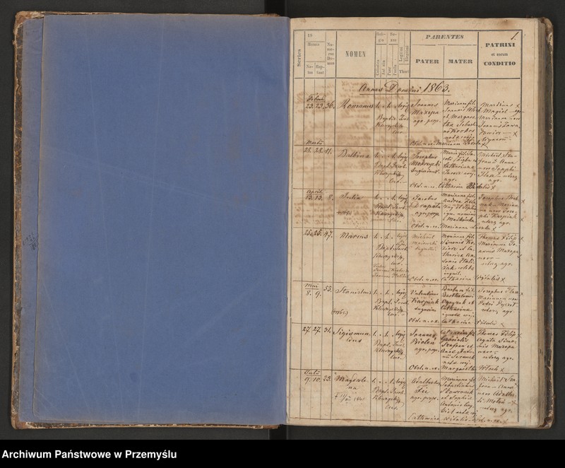 image.from.unit.number "Księga urodzeń, małżeństw i zgonów dla miejscowości Łopuszka Mała"