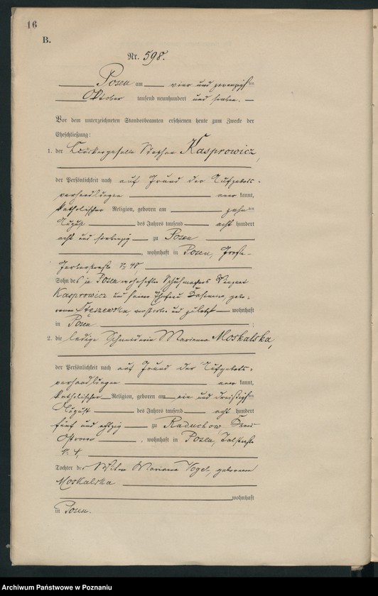 Obraz 18 z jednostki "Księga miejscowa małżeństw tom III [Rejestr główny małżeństw]"